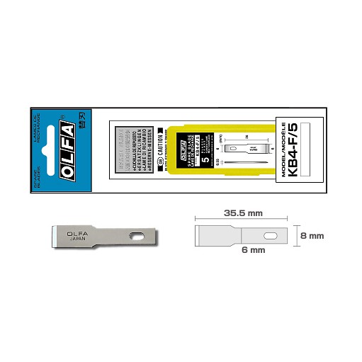 日本 OLFA KB4-F/5 專業筆刀專用平刃 5片裝 產品外觀