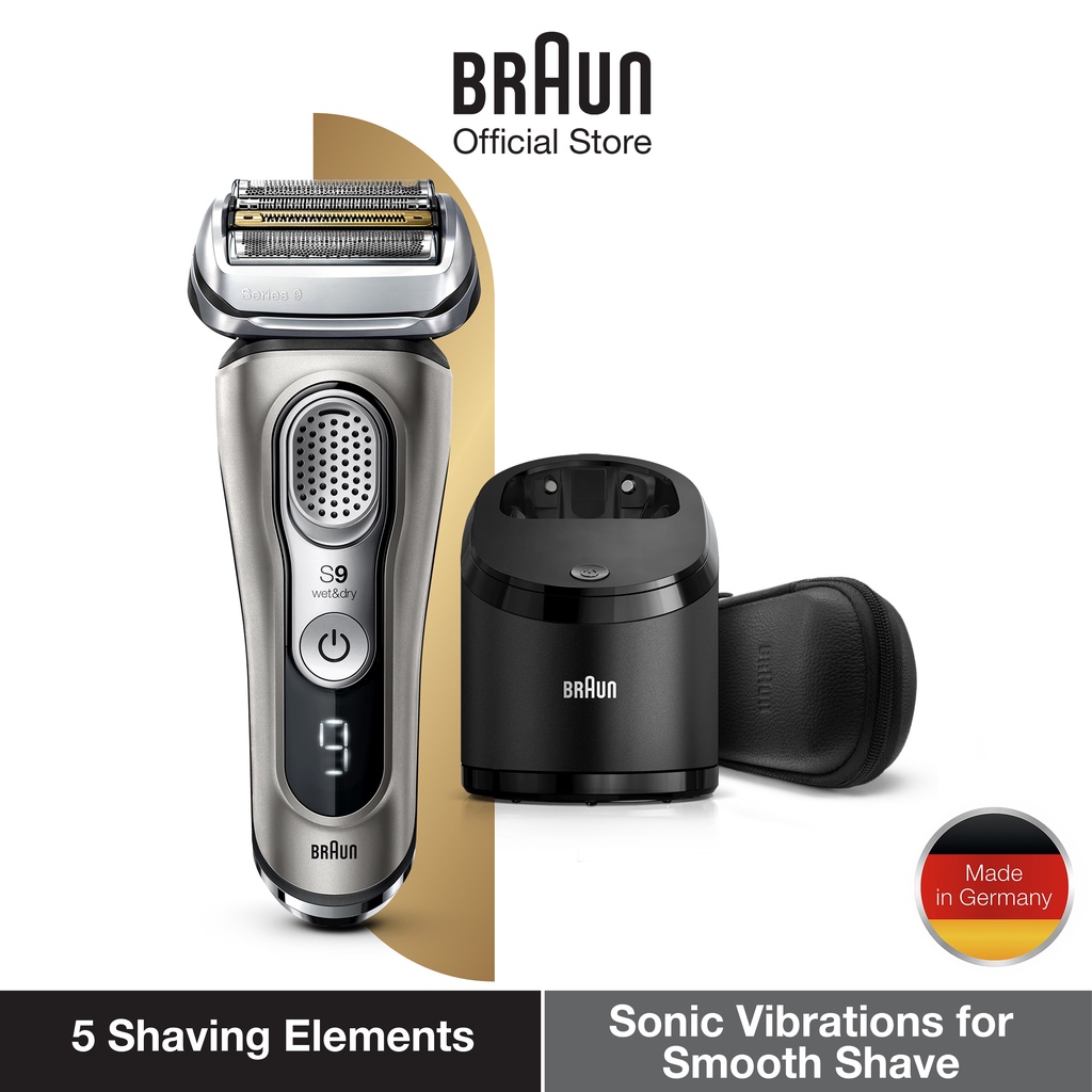 Braun Series 9 9385cc Electric Shaver for Men Rechargeable Wet & Dry Electric Razor with Trimmer Clean & Charge Station