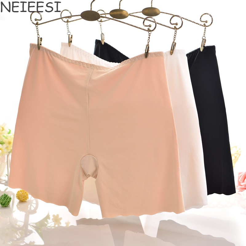 Women's solid color ice silk comfortable safety pants Seamless close-fitting  underwear