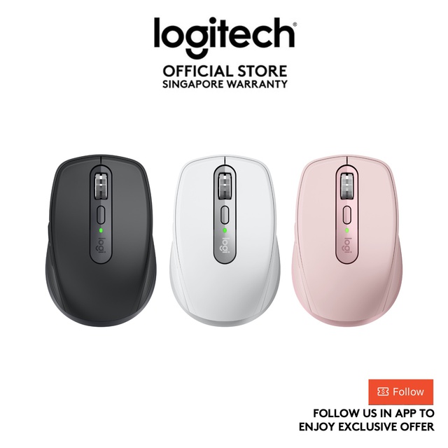 Logitech MX Anywhere 3 Compact Performance Mouse – Wireless, Magnetic Scrolling, Ergonomic, 4000DPI Sensor - EBH