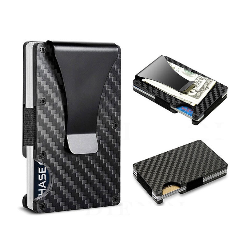 Men Clip Wallet Aluminum Back Pocket Cash ID Card Holder RFID Blocking Slim Metal Wallet