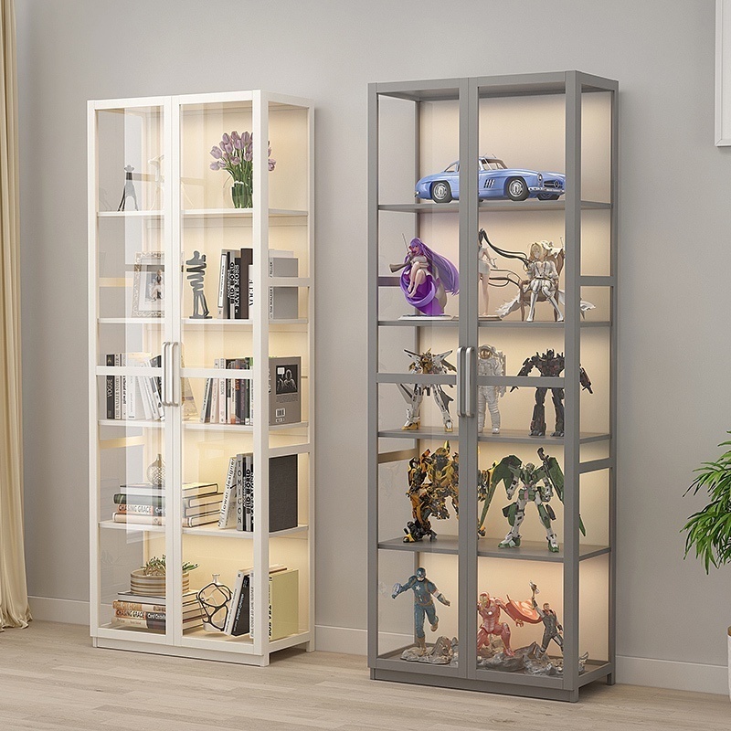 Bookcase Floor Dustproof Modern Bookcase Glass Door Storage Cabinet Display Cabinet
