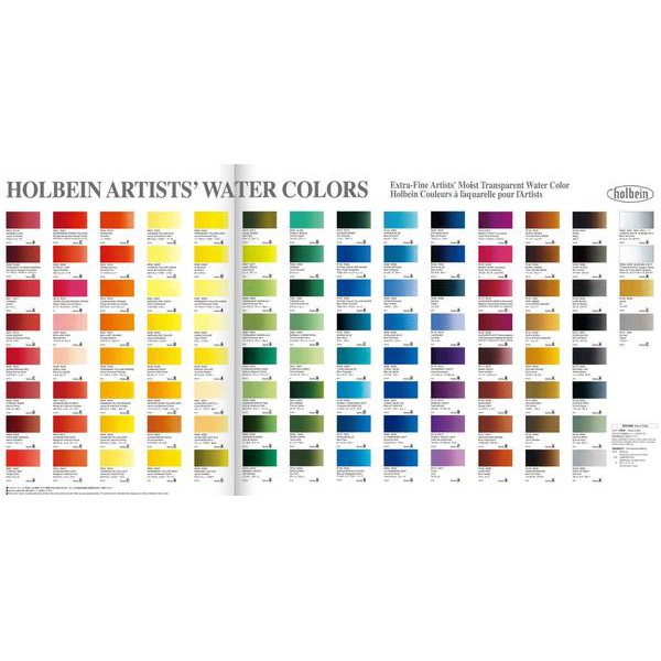 好賓透明水彩108色色卡3