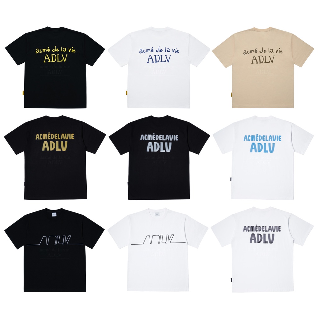 [acme de la vie] ★ With the HiddenTag OVERSIZED★ ADLV GLOSSY BASIC MARKER BASIC LOGO CITY EMBROIDERY SHORT SLEEVE TSHIRT WHITE BLACK Casual Men Women Tee Couple T shirts Tops 100% Authentic Cotton Str