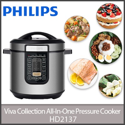 Philips HD2137 | Viva Collection All-In-One Pressure Cooker 6 Litres 1000W