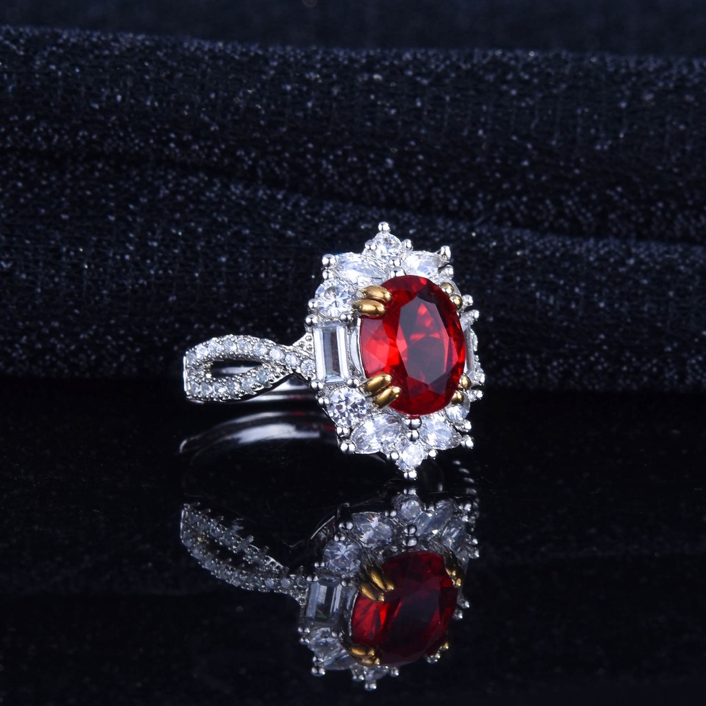 New Luxury 3 Carat Artificial Ruby Rings Simple Open Ring Jewelry Female Size Adjustable_voghion.com