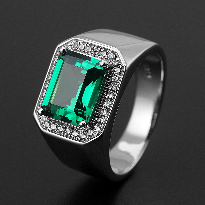 Offener Ring mit Zirkonimitat für Herren, Weißgold vergoldet, Schmuck, Ehering, größenverstellbar_voghion.com