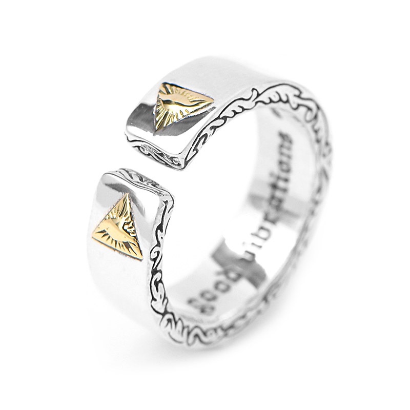 Open Ring Retro Style Silver Tone Unisex Glossy Adjustable Band_voghion.com