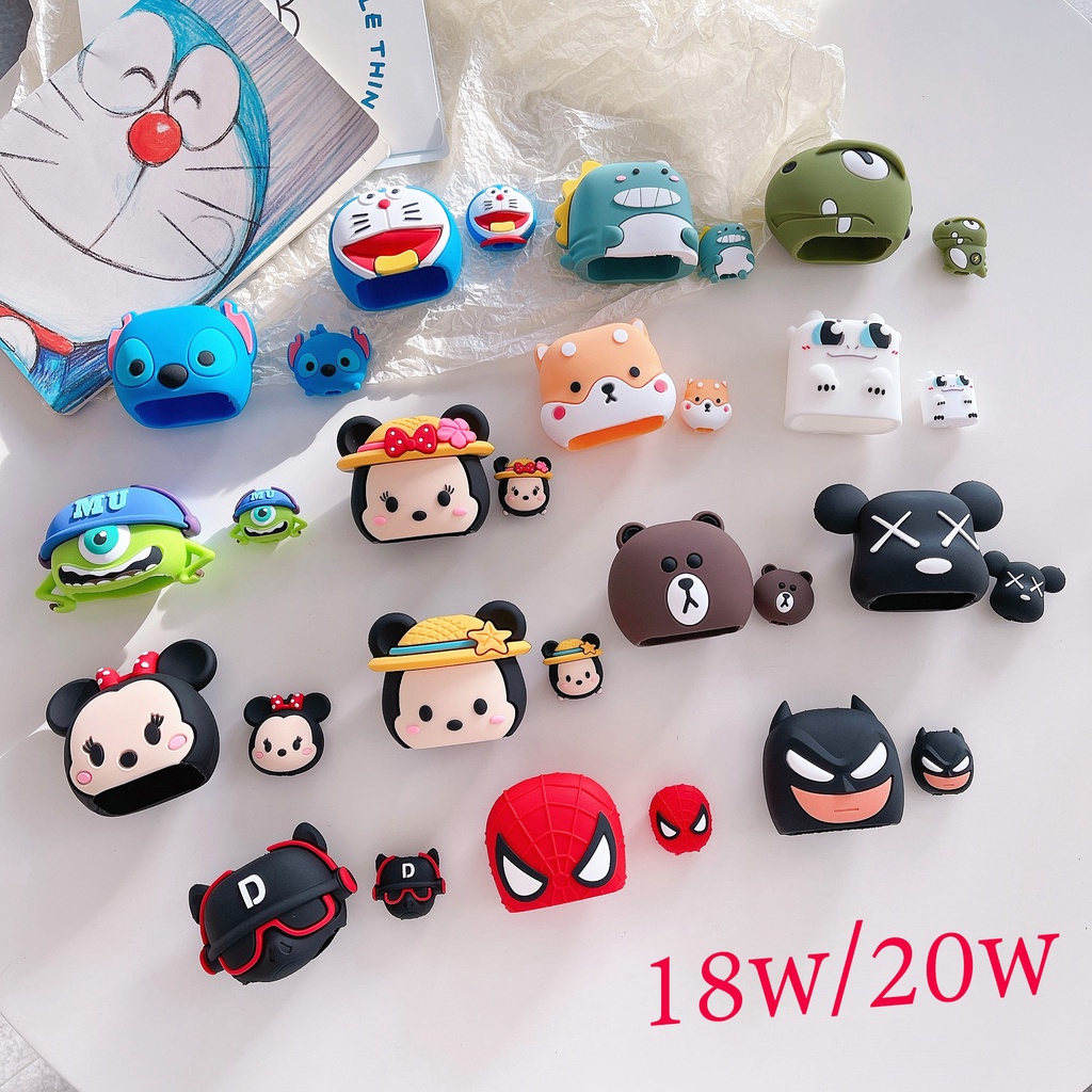 【ส่งจากไทย】76ลาย เคส สายชาร์จ ลายการ์ตูนน่ารัก สำหรับ Power Adapter 18W/20W  ตัวถนอมสายชาร์จ Cable Protector