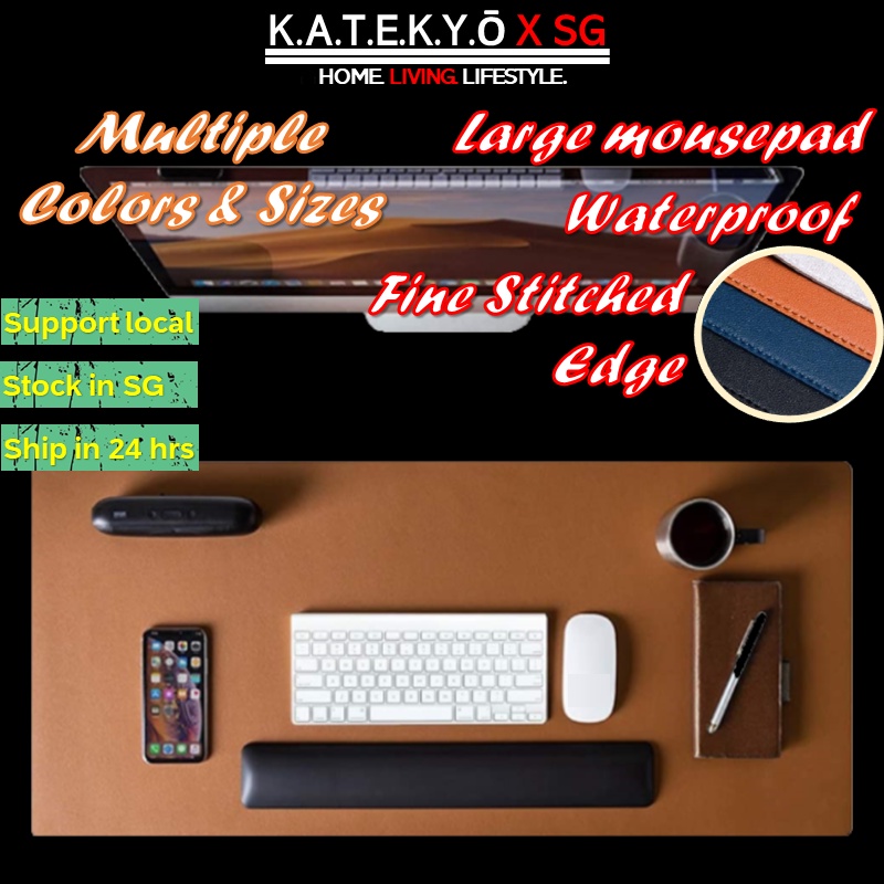 [KATEKYO X SG] Improved Premium Leather Mouse Pad / Desk Pad