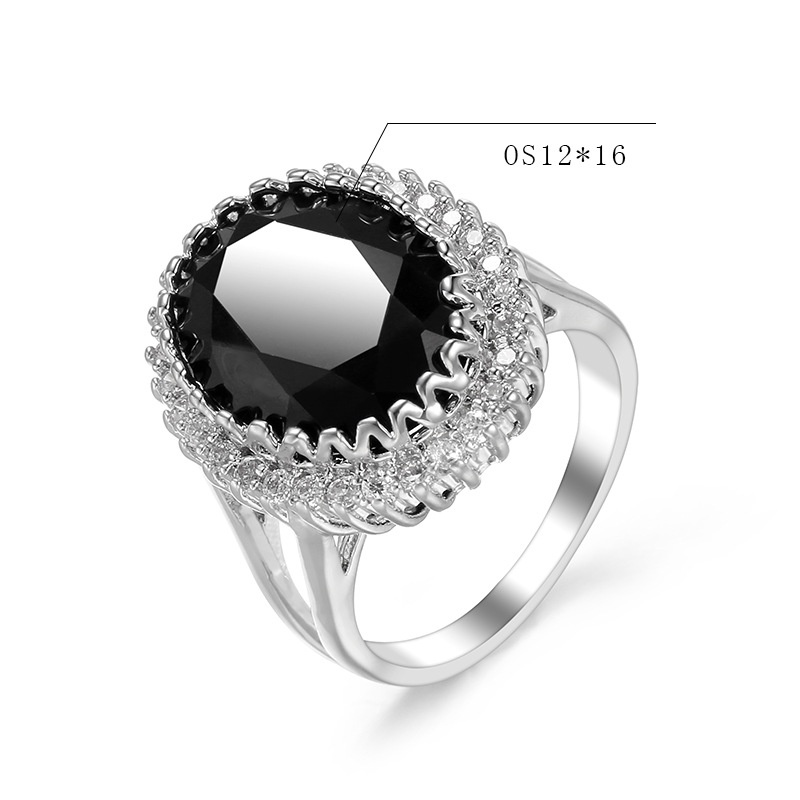 Fede nuziale vintage femminile Fedi nuziali in argento tondo nero con micro pavé di zirconi per donna_voghion.com