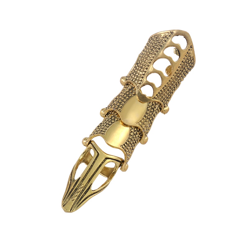 Punk Ring Rock Scroll Joint Armor Knuckle Metall Vollfinger Krallenringe Halloween Unisex Verstellbarer Ring_voghion.com