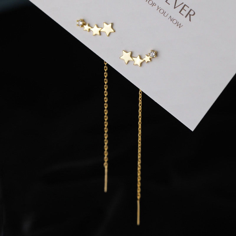 Orecchini pendenti a stella con nappa gioielli moda donna_voghion.com