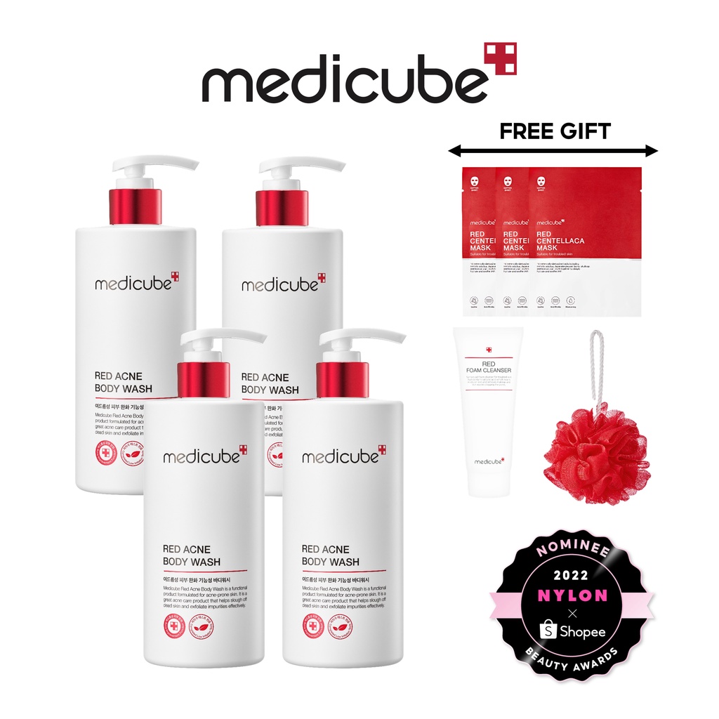 [medicube Official] Red Acne Body Wash 4-Pack Set
