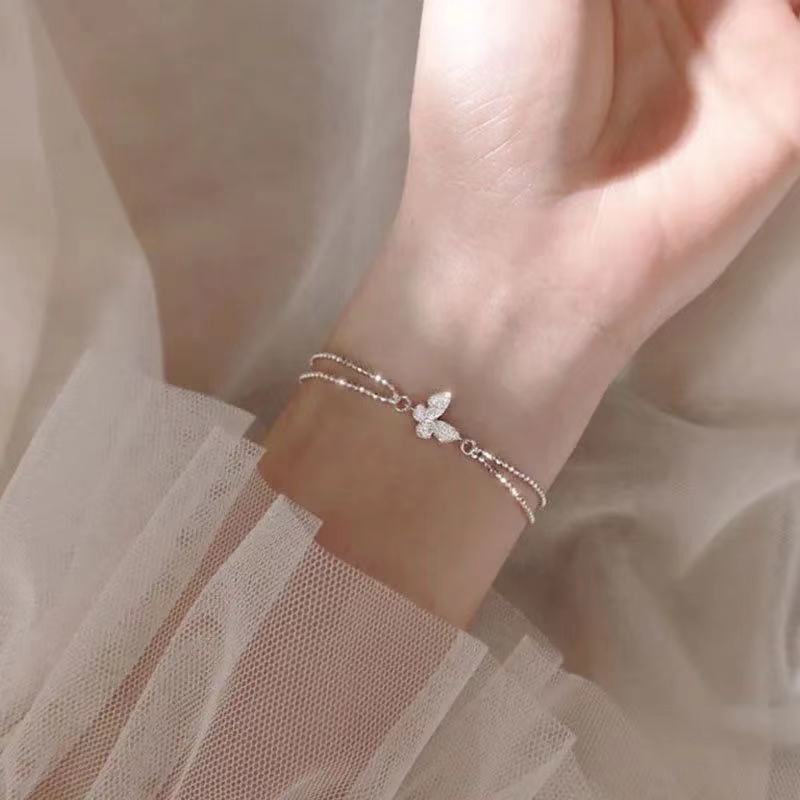 Bracciale a farfalla coreano Semplice braccialetto a farfalla con strass_voghion.com