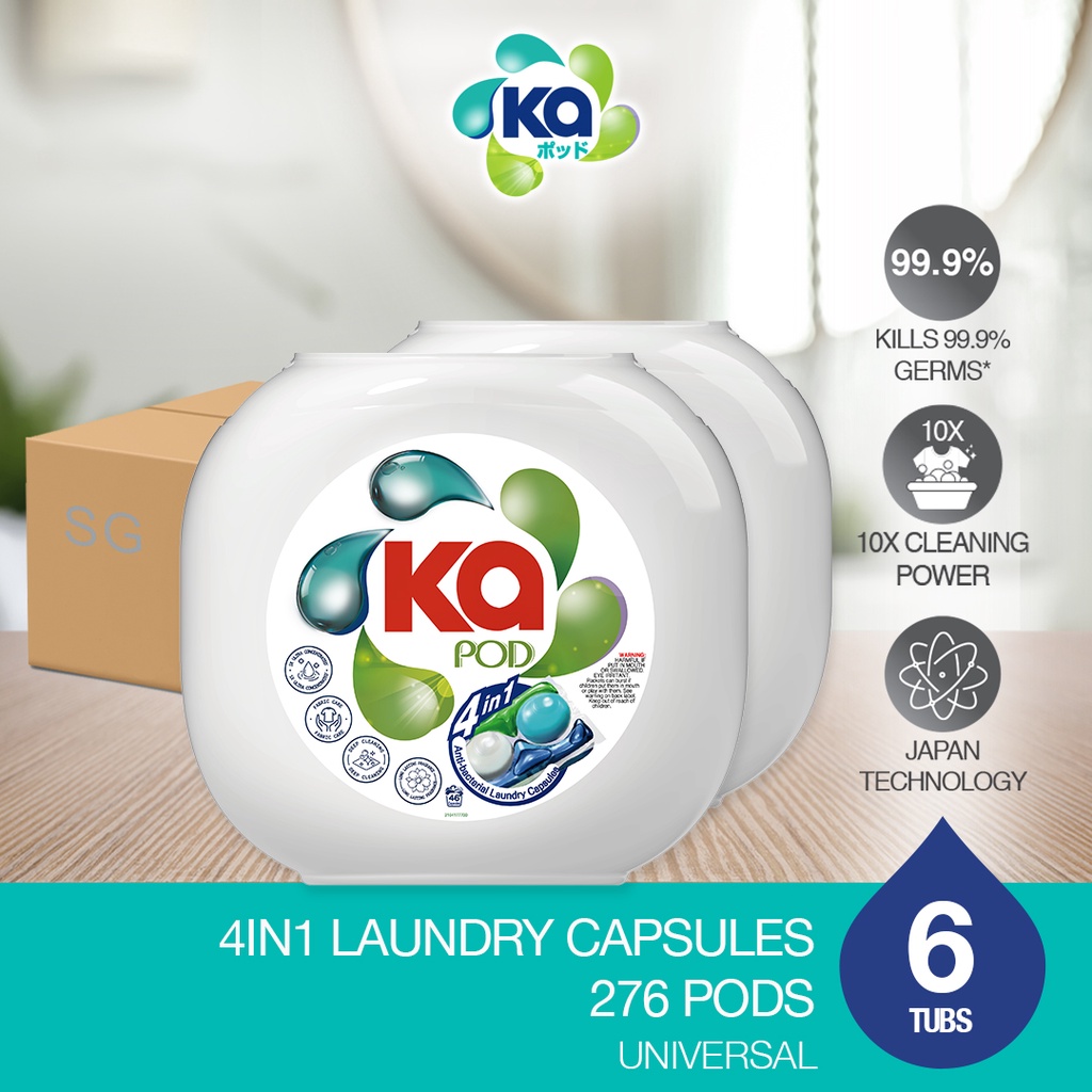 [New Look] Ka 4in1 Laundry Capsules 46 Pods x 6 Tubs – Universal