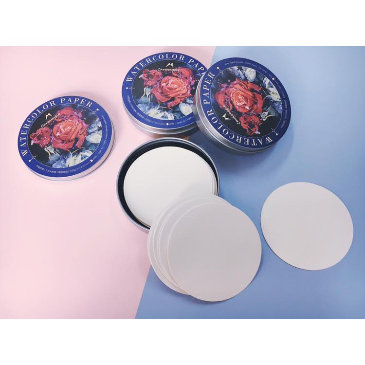圓形水彩紙鐵盒 10.4cm 展示圖