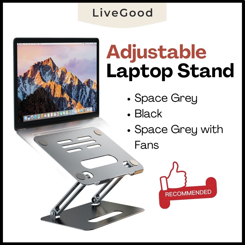 Ergonomic Laptop Stand / Notebook Stand (Dual Adjustable) (High Quality - Aluminium Alloy)