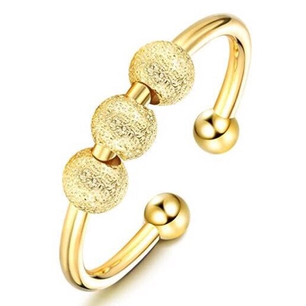Matte Transfer Beads Ring Simple Anxiety Rotatable Open Rings Fashion Jewelry_voghion.com