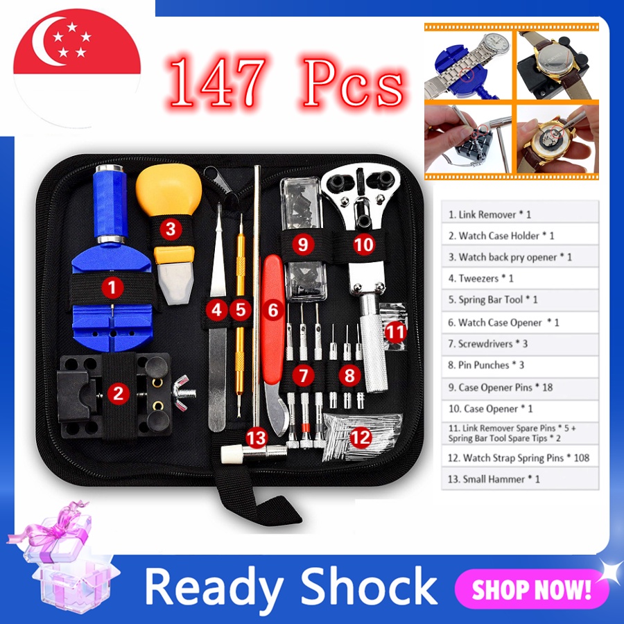 147 Pcs Watch Repair Tool Kit Metal Adjustment Set Remover Tools for Watch