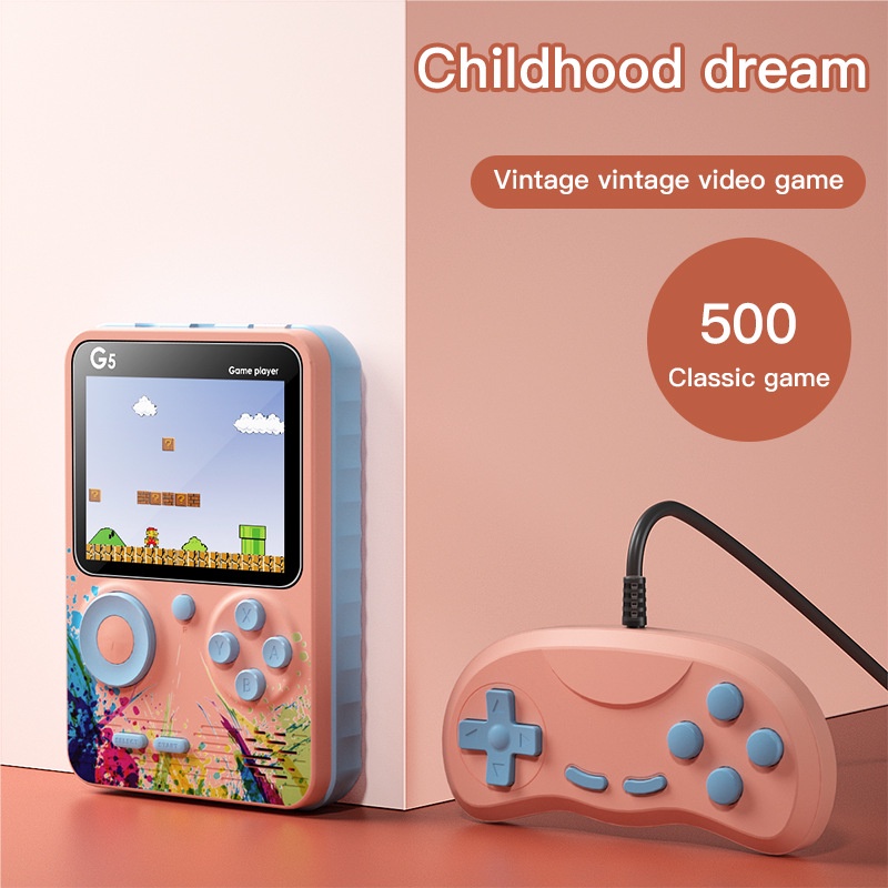 ✨Ready stock✨  G5 handheld game console 500 in 1 nostalgic game console color screen retro toy colorful color handheld G5
