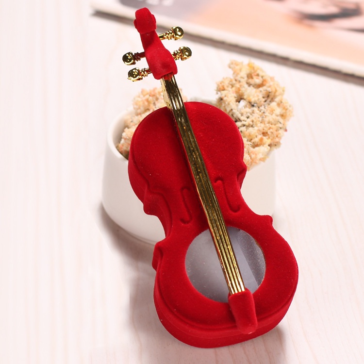 1 cutie cadou unică pentru violoncel, suport pentru bijuterii, cutie de catifea pentru verighete, cercei, colier, afișare și ambalare_voghion.com