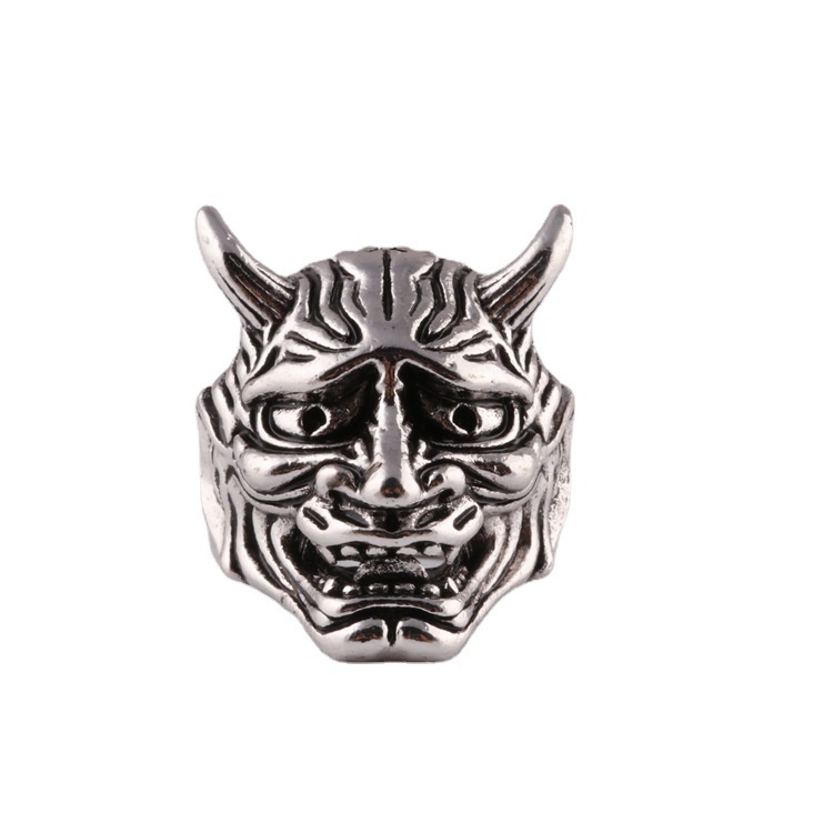 Retro Prajna Maske Ring Herren Halloween Ring Hip Hop Gothic Rock Modeschmuck Geschenk Größe verstellbar_voghion.com