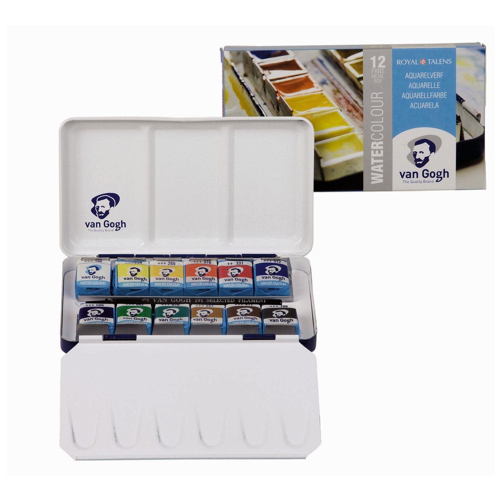 Van Gogh 塊狀水彩 12色鐵盒組