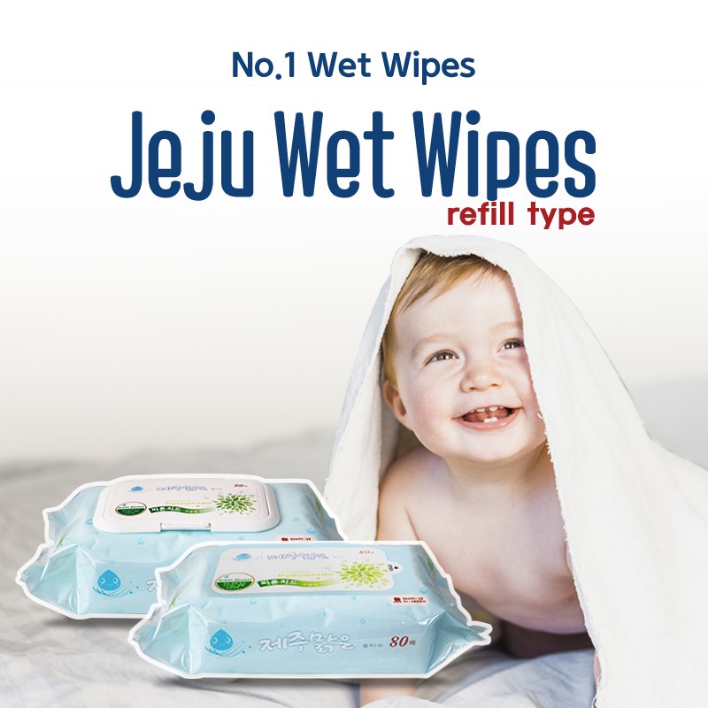 Jeju Wet Wipes 10packs (800pcs) | Refill type(no hard cap) | MFD date : Mar. 2023