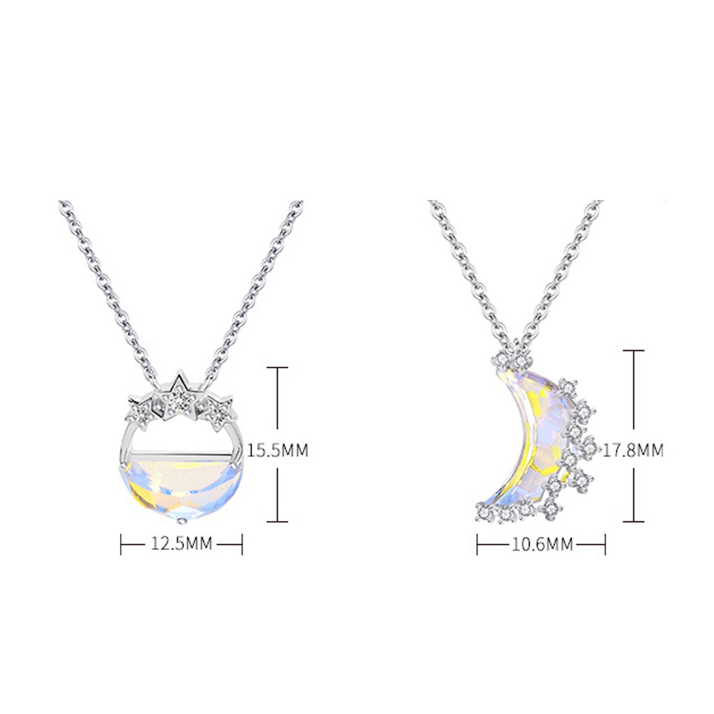 Colar com pingente de lua luminosa para mulher pedra_voghion.com