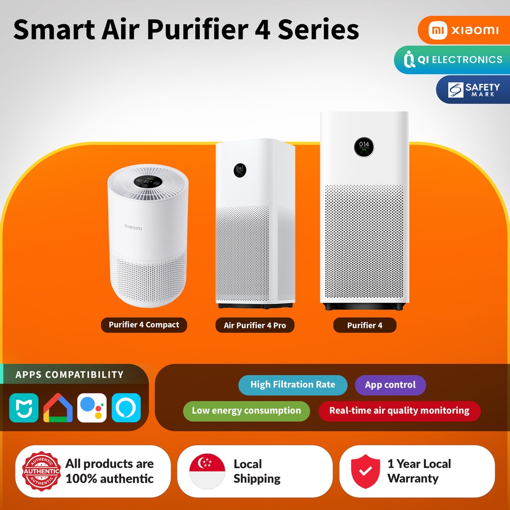 Xiaomi Mi Air Purifier 4 / 4 Pro Mi Smart Home OLED Screen Google Home & Alexa (Global Version)