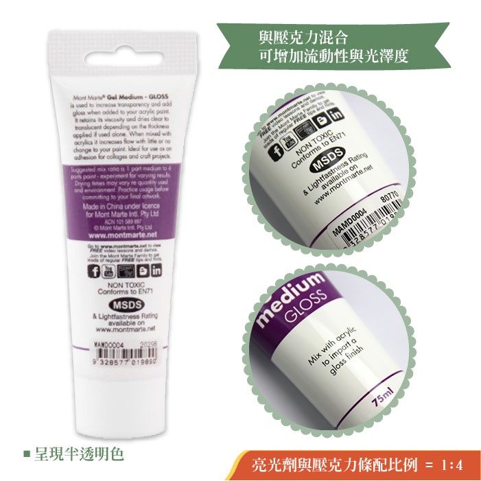 澳洲蒙瑪特壓克力媒介劑展示圖 4