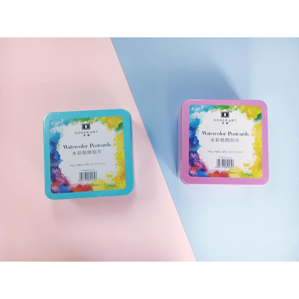 方形水彩紙鐵盒組展示圖