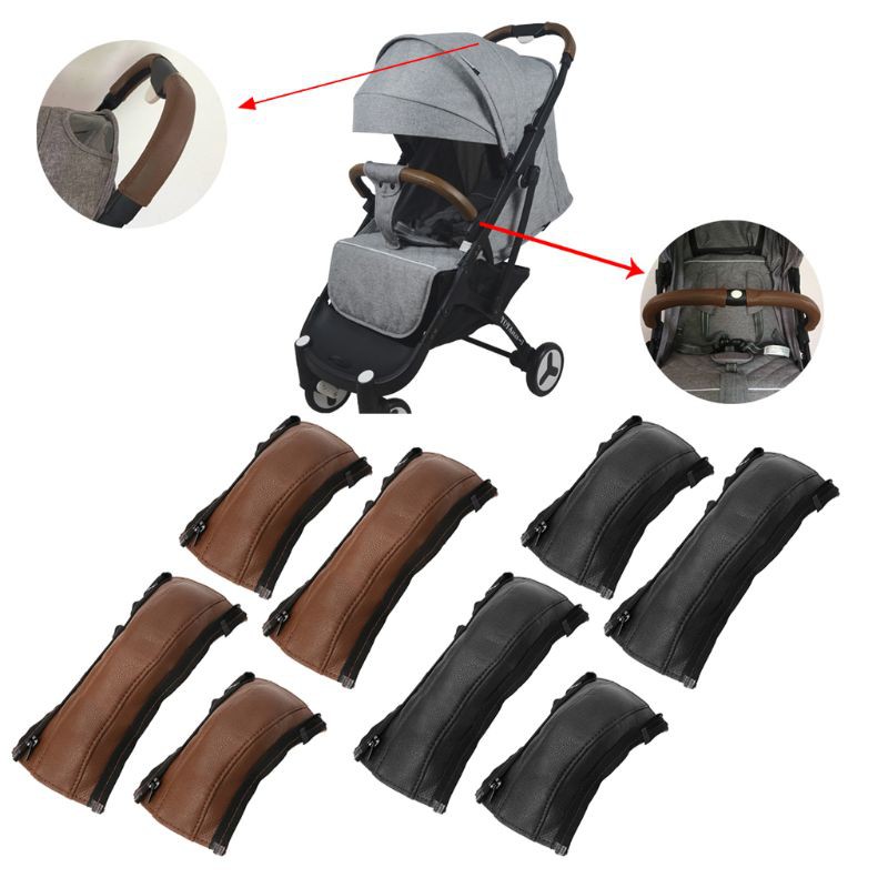 BB 4pcs/set Pram Stroller Accessories Leather Covers Handle Wheelchairs Baby Stroller Armrest Pu Protective Case for Yoyaplus