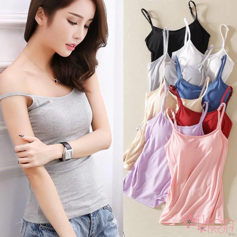 Women Padded Bra Tank Top Women Modal Spaghetti Solid Camisole Vest Female  Camisole tops women