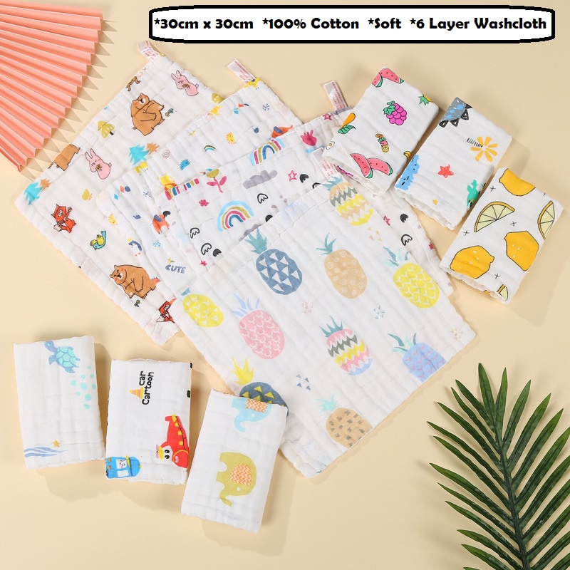 30x30cm Newborn Baby Washcloth | Burp Cloth | Handkerchief