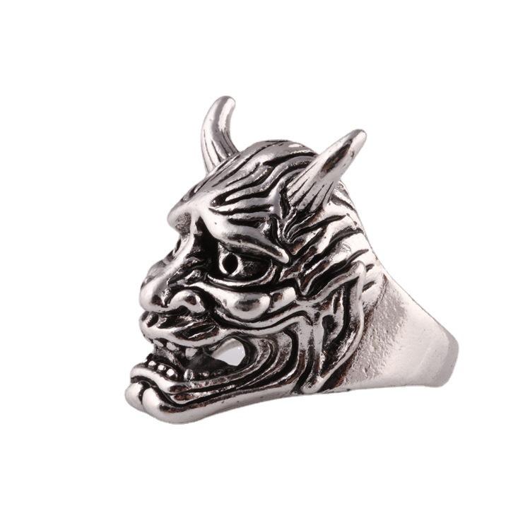 Retro Prajna Maske Ring Herren Halloween Ring Hip Hop Gothic Rock Modeschmuck Geschenk Größe verstellbar_voghion.com