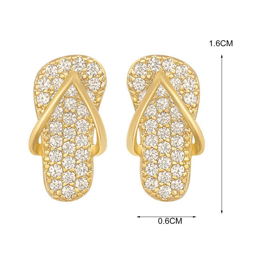 Full Rhinestone Slippers Stud Earring for Women Party Mini Shoes Earring Statement Jewellery_voghion.com
