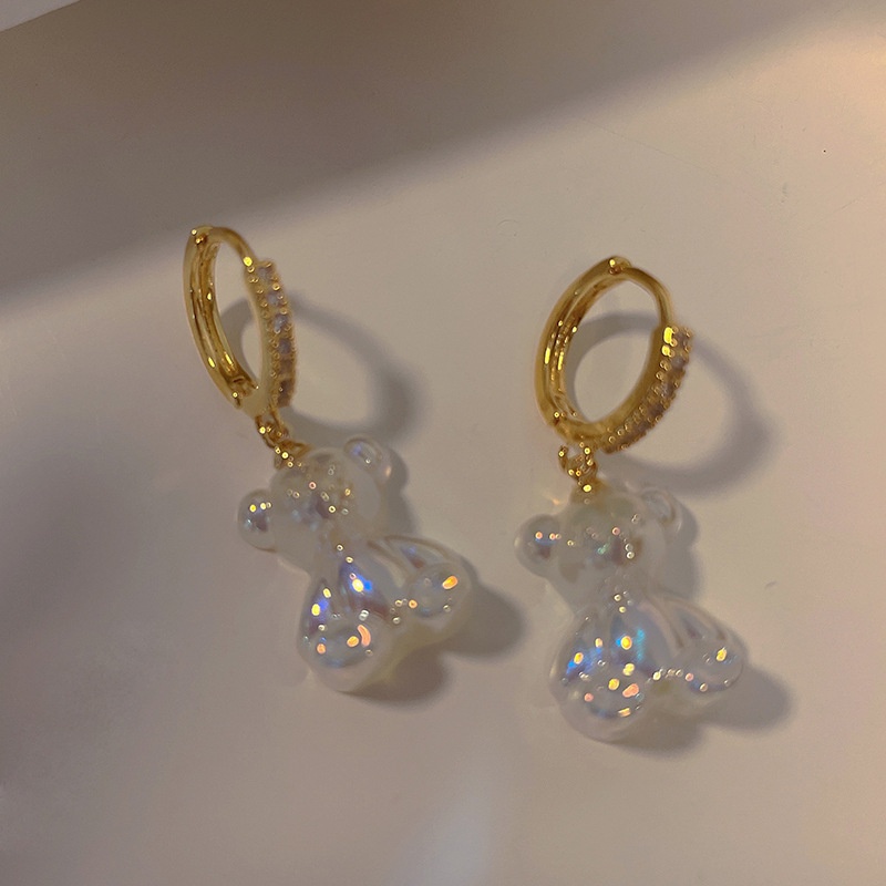 Teddybär Ohrhänger Acryl Creolen Modeschmuck_voghion.com