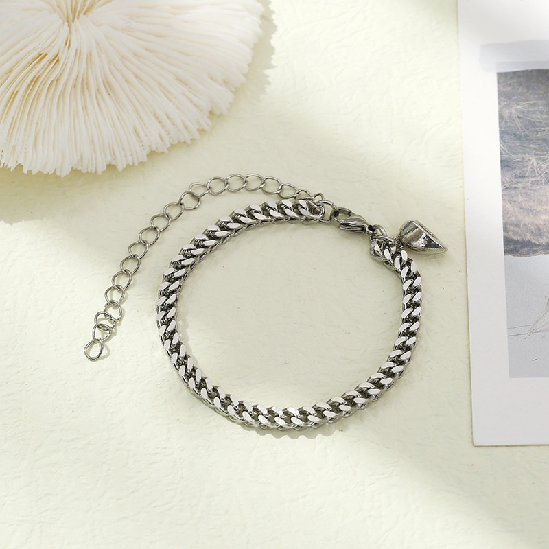 Magnetisk pararmbånd i rustfrit stål med kæde_voghion.com