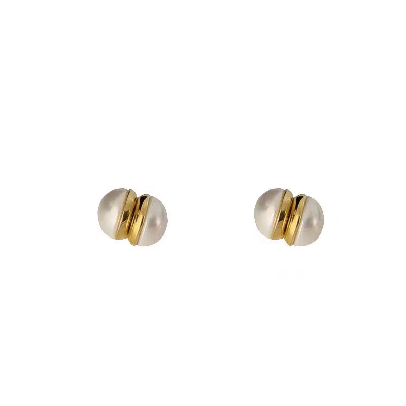 Magnetic Stud Earrings With Pearl Stone And Clip For Non-pierced_voghion.com