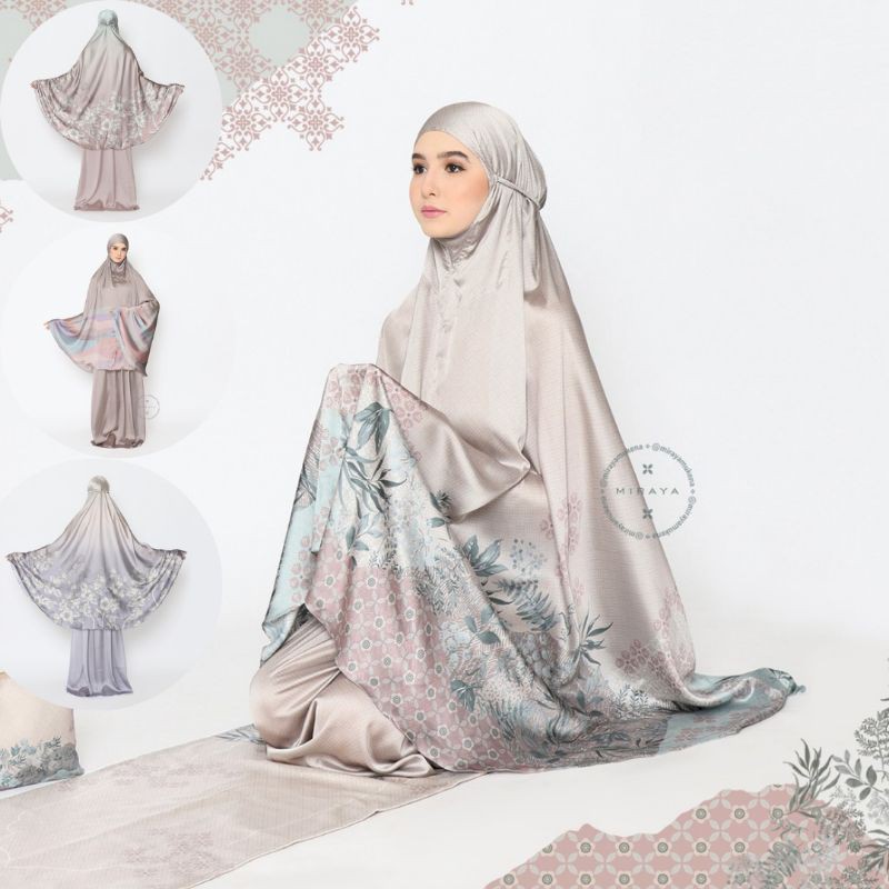 Mukena Miraya | Mukena Printing Elegant Satin Silk | Hampers Dowry Seserah Gift | Premium Luxury Silk