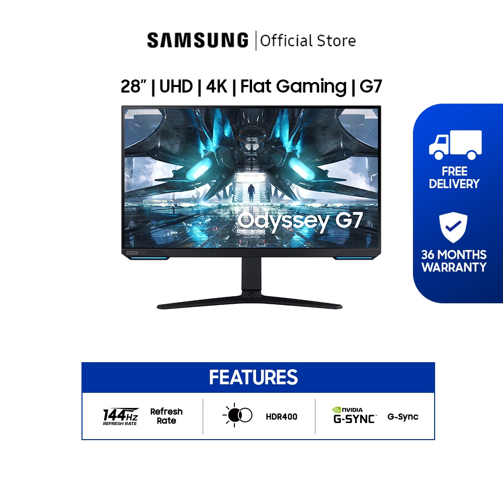 Samsung 28" Odyssey G7 Gaming Monitor With UHD Resolution and 144Hz Refresh Rate / LS28AG700NEXXS / 36 Months Warranty