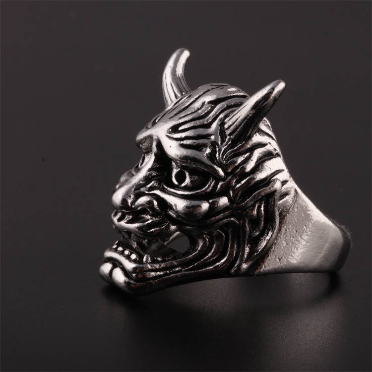 Retro Prajna Maske Ring Herren Halloween Ring Hip Hop Gothic Rock Modeschmuck Geschenk Größe verstellbar_voghion.com