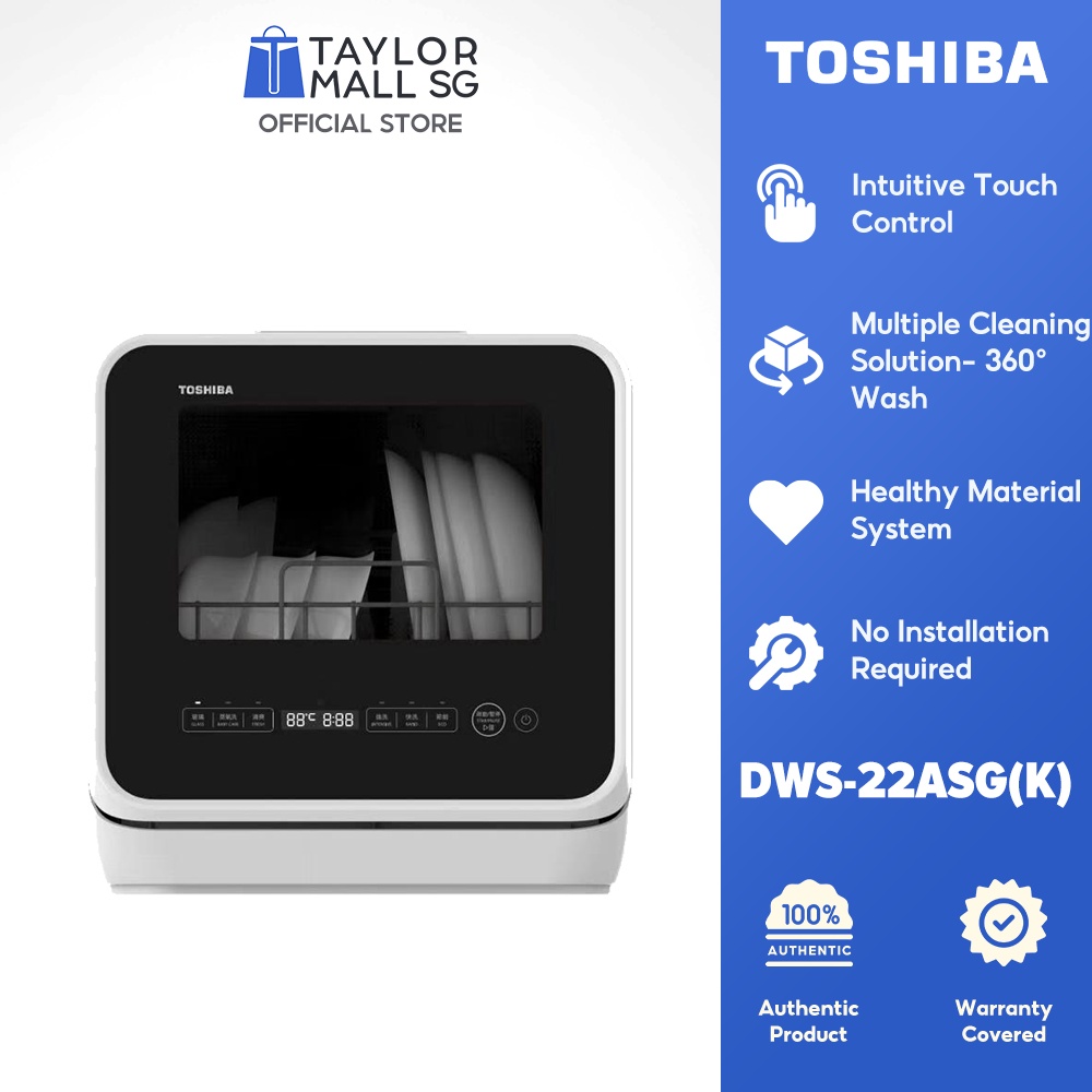 Toshiba Mini 5L Portable Dishwasher | DWS-22ASG (K) | 東芝 洗碗機