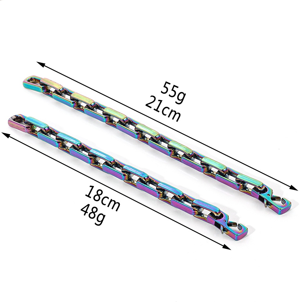 Bracciale a catena cubana quadrata hip hop patchwork colorato_voghion.com
