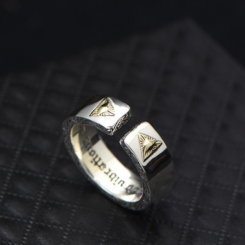 Open Ring Retro Style Silver Tone Unisex Glossy Adjustable Band_voghion.com