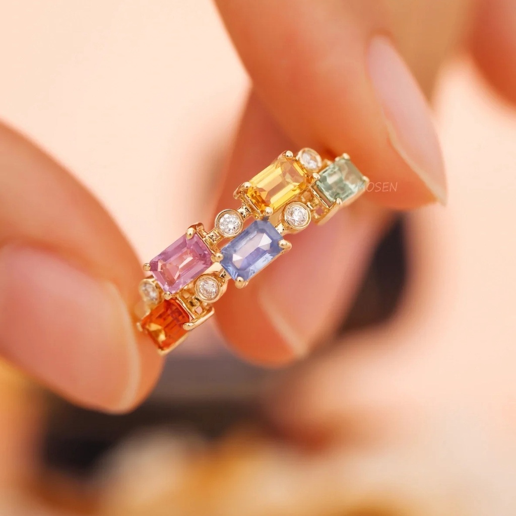 Candy Color Princess Square Open Ring Size Adjustable Female Colorful Fresh Fairy Ring_voghion.com