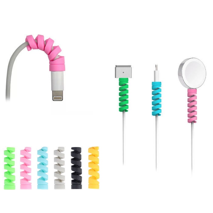 General Type Mobile Phone Charging Cable Spiral Silicone Protector For  Earphones Computer Charging Compartment Cable