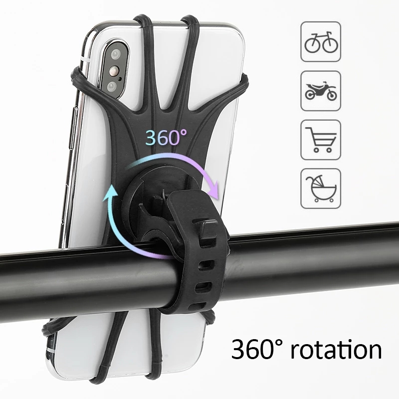 Universal Bicycle Mobile Phone Holder Silicone Motorcycle Bike Handlebar Stand Mount Bracket
